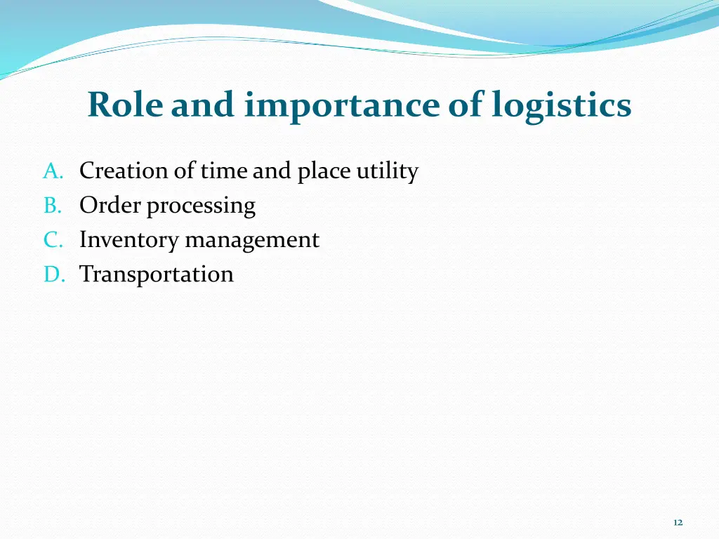 role and importance of logistics