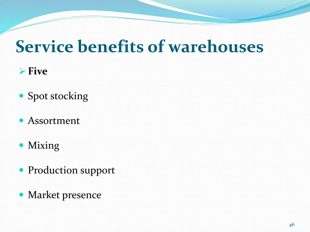 service benefits of warehouses