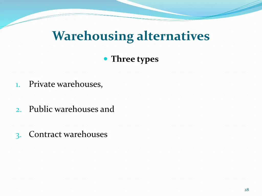 warehousing alternatives