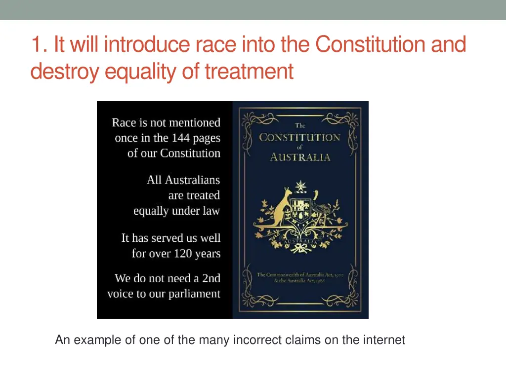 1 it will introduce race into the constitution