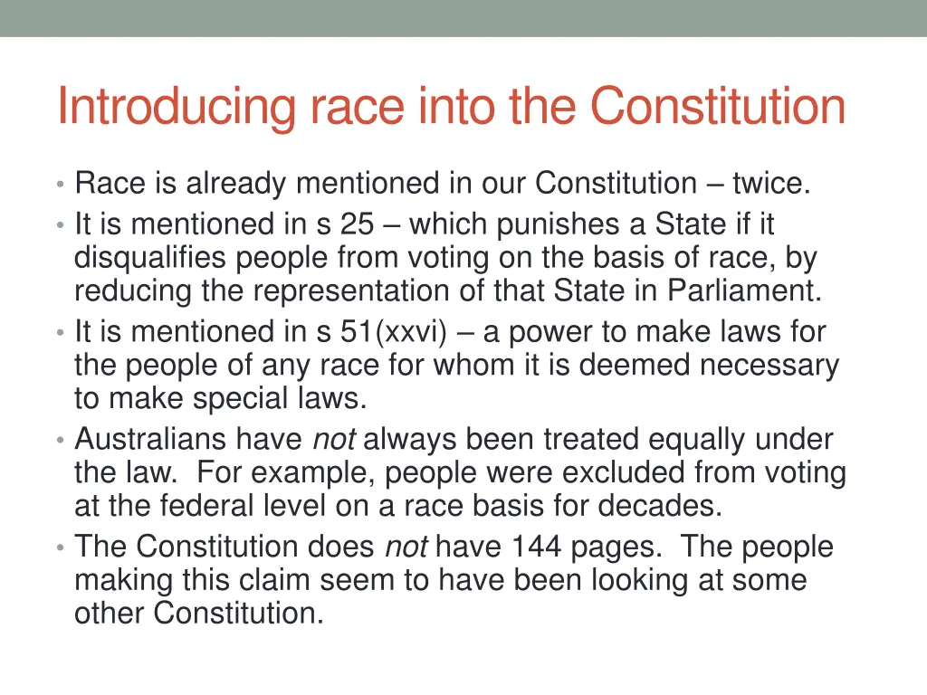 introducing race into the constitution