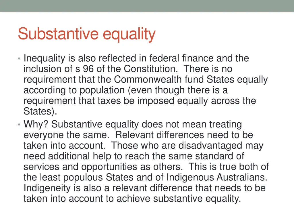 substantive equality