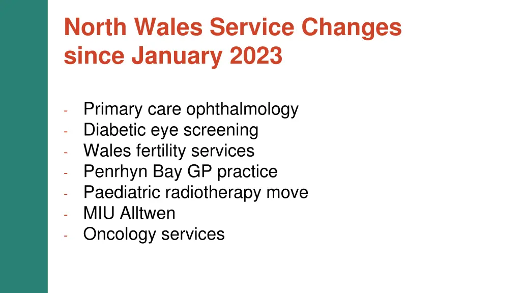 north wales service changes since january 2023