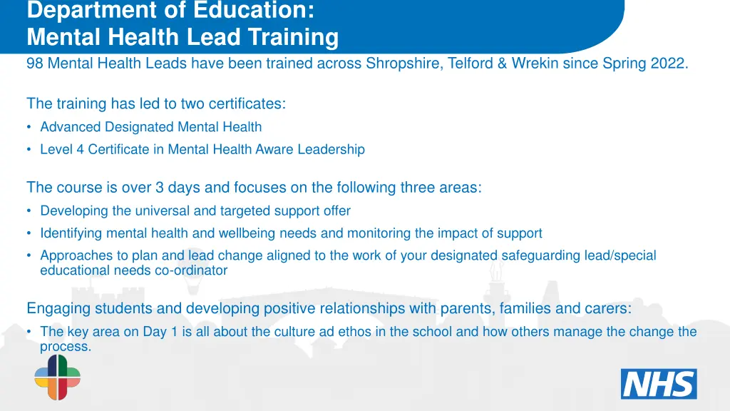 department of education mental health lead