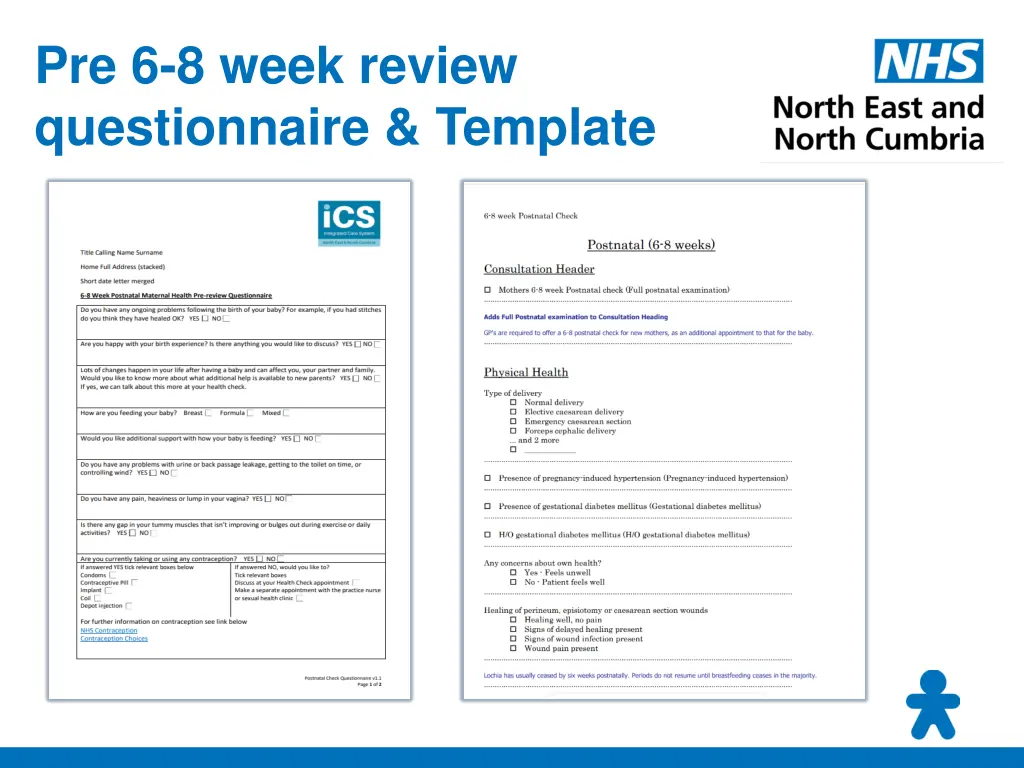 pre 6 8 week review questionnaire template