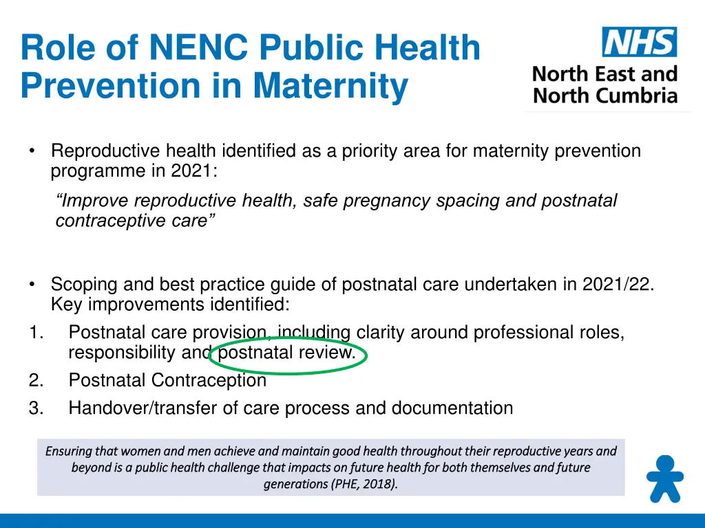 role of nenc public health prevention in maternity