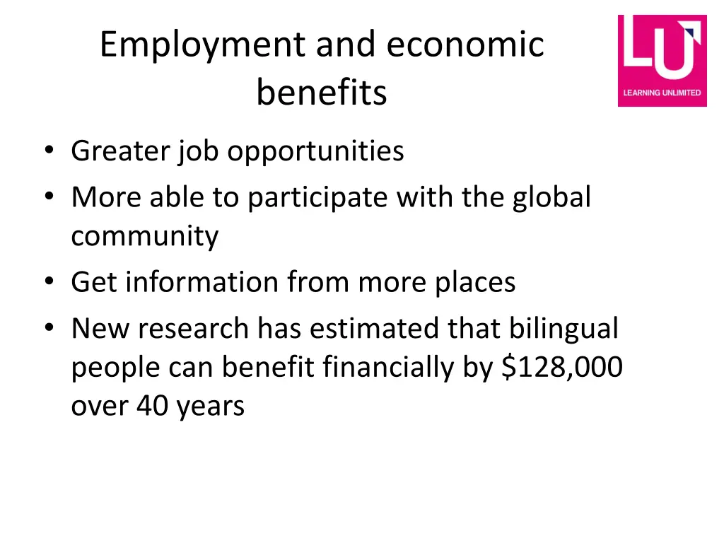employment and economic benefits