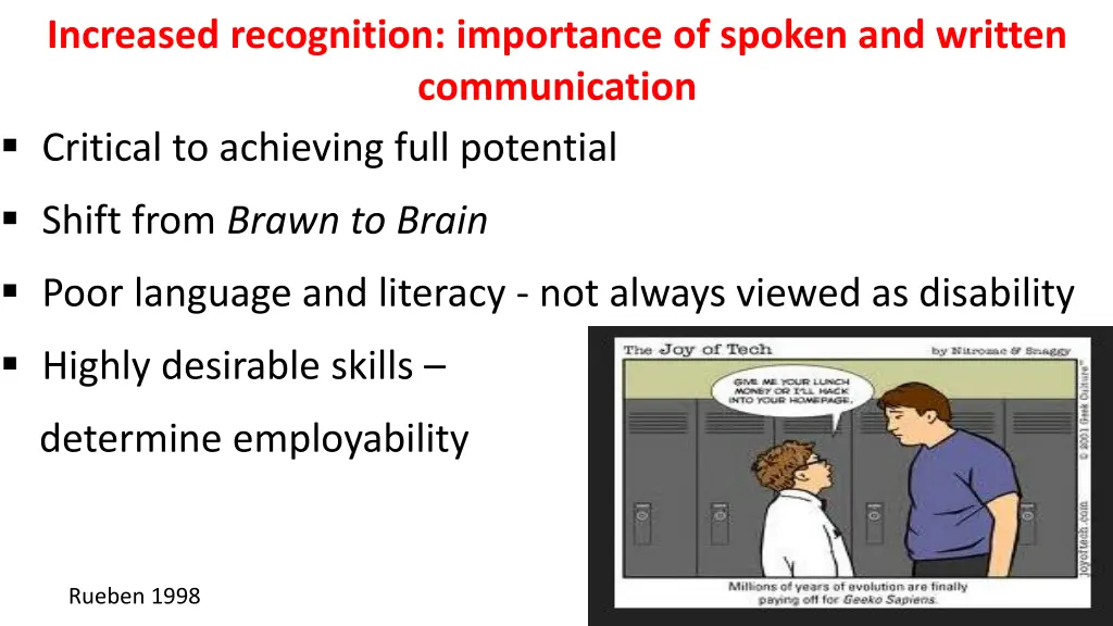 increased recognition importance of spoken