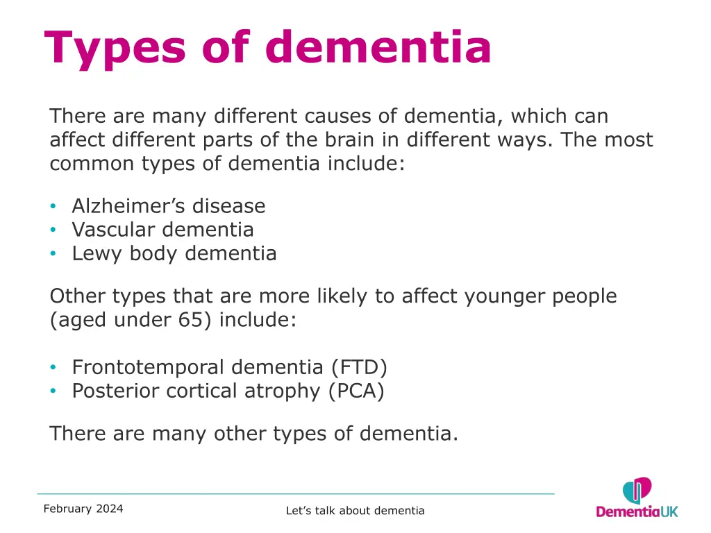 types of dementia