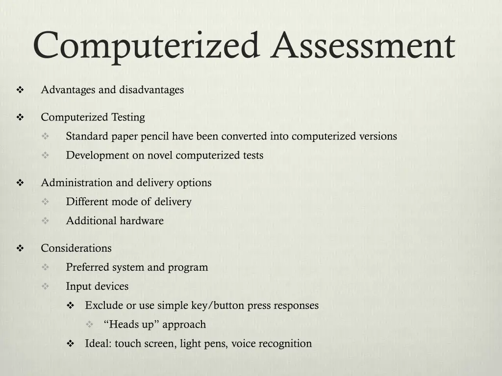 computerized assessment