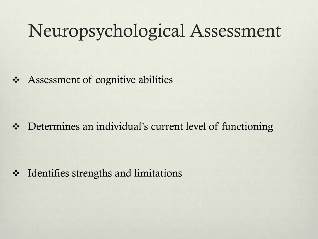 neuropsychological assessment 1