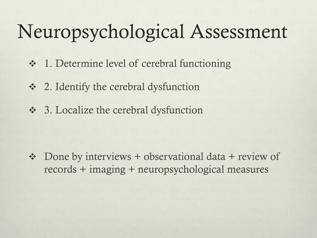 neuropsychological assessment