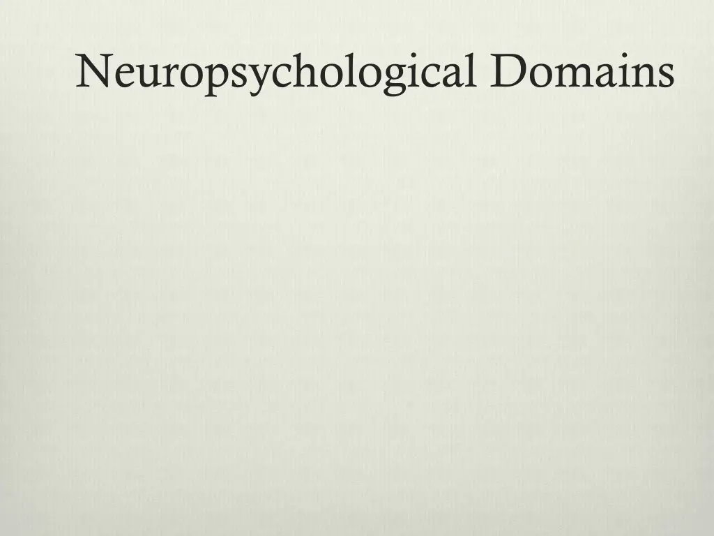 neuropsychological domains