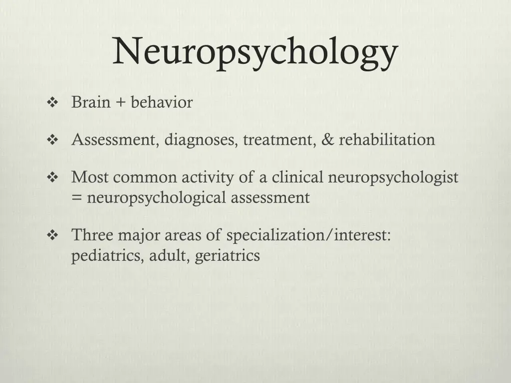 neuropsychology