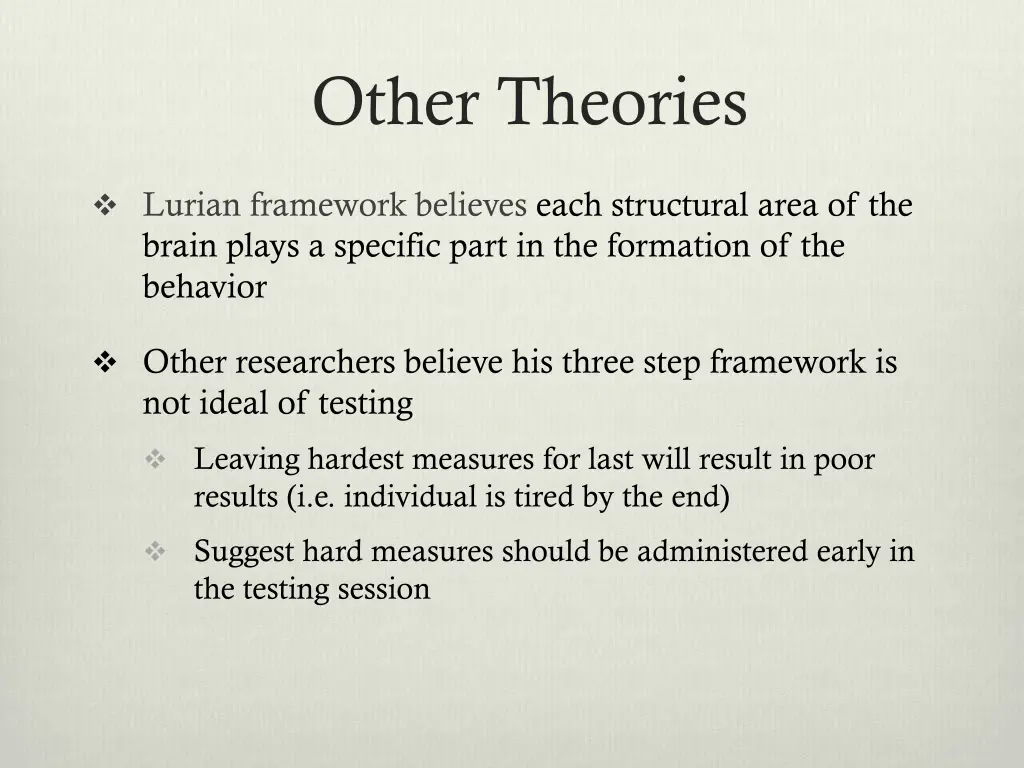 other theories