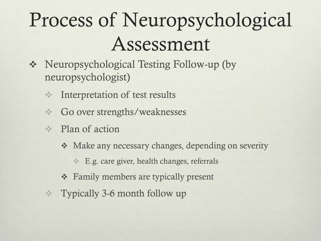 process of neuropsychological assessment 1