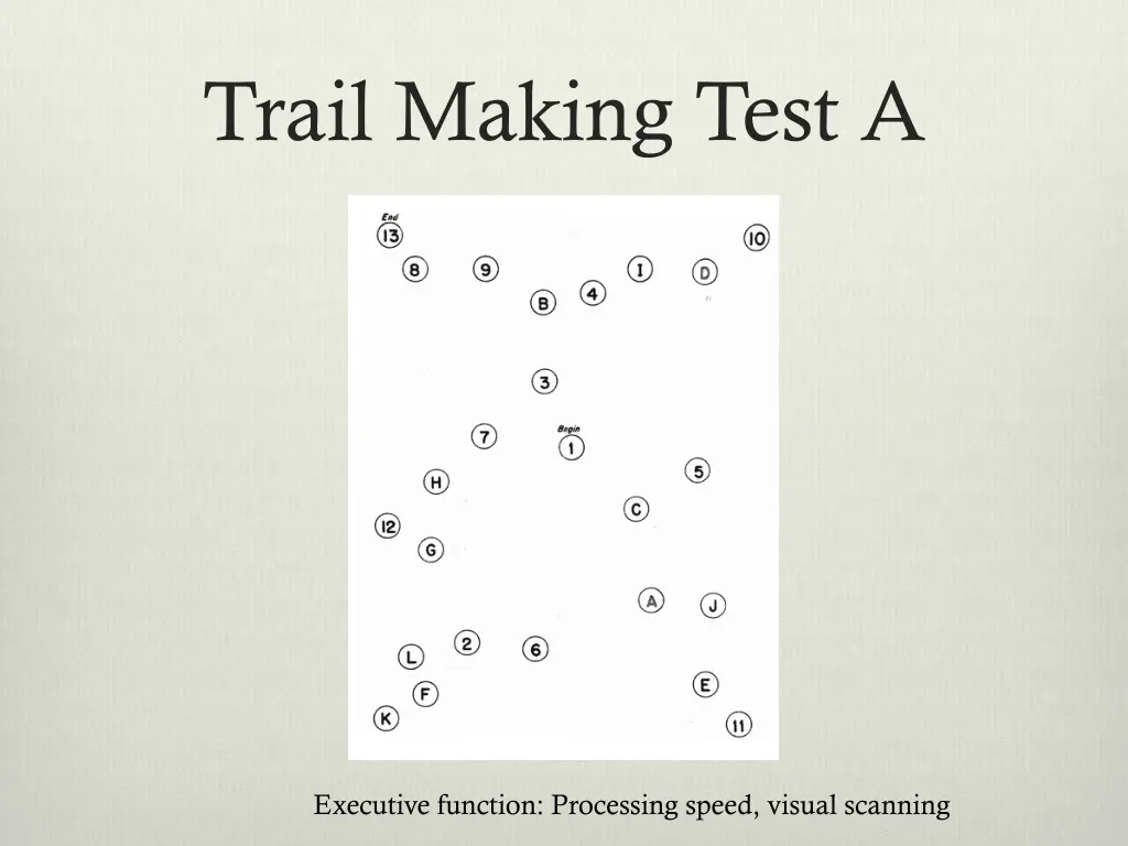 trail making test a