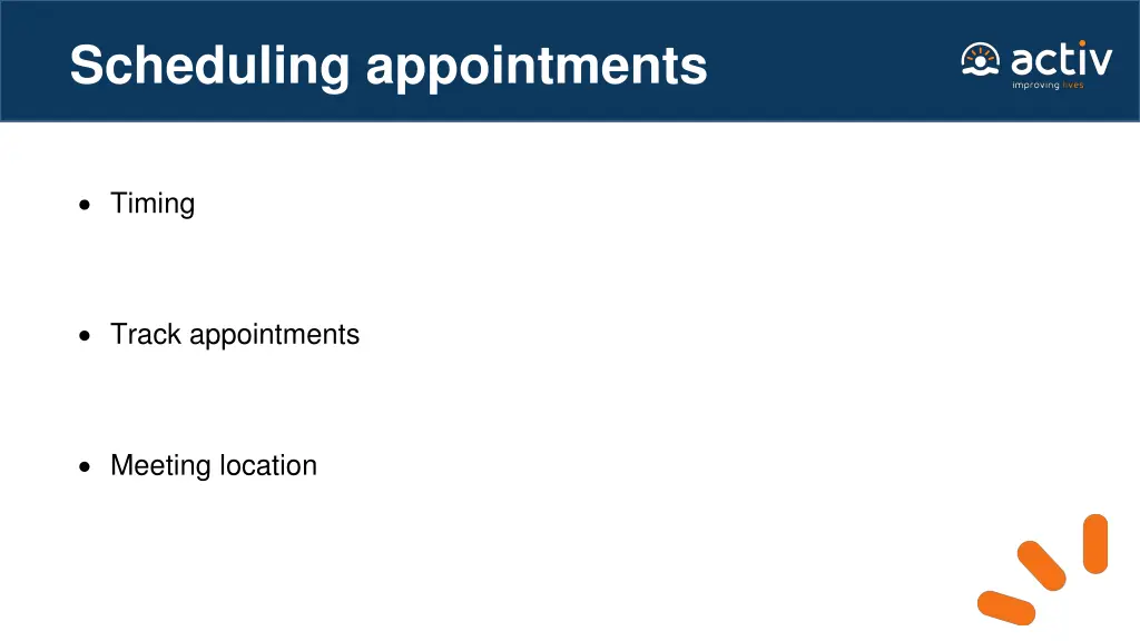 scheduling appointments