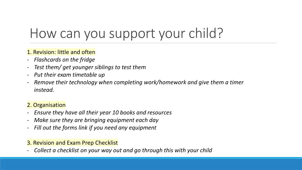 how can you support your child