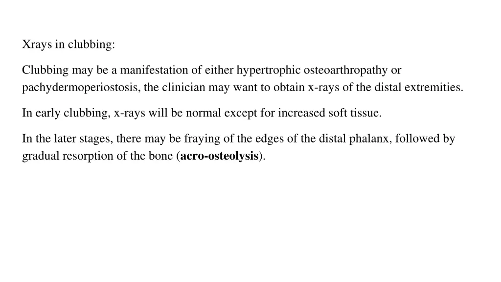 xrays in clubbing