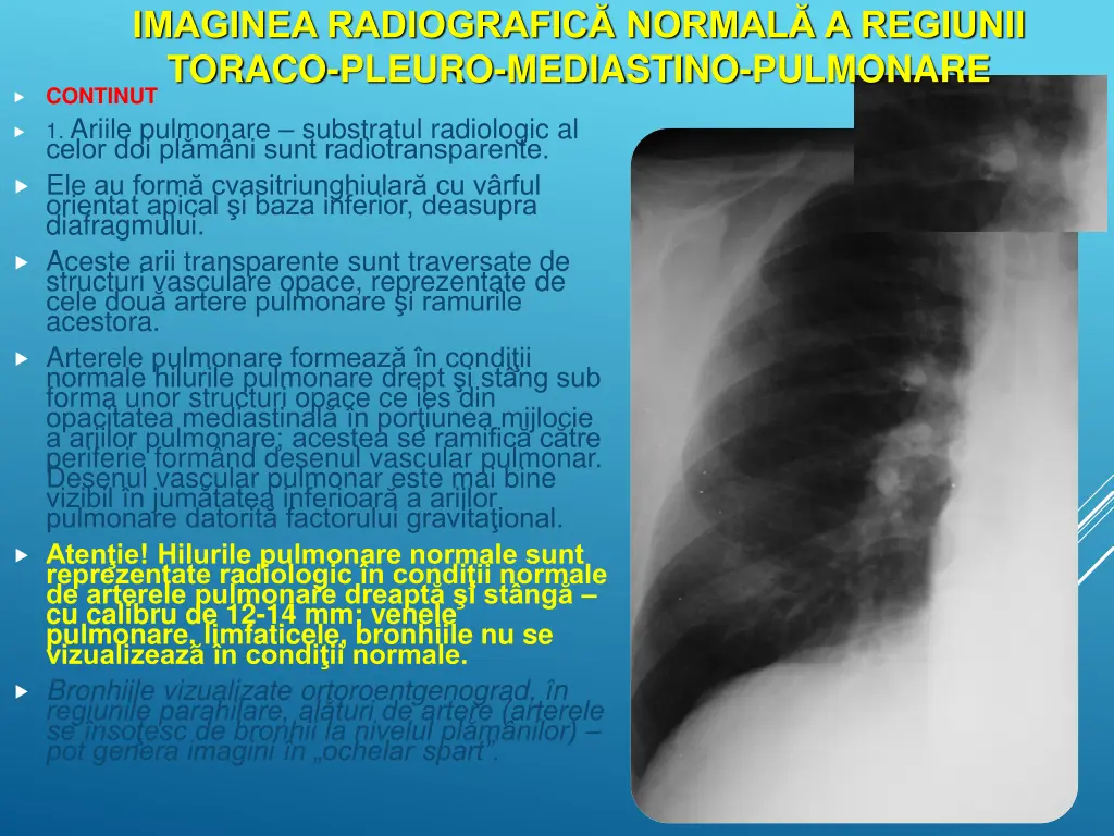 imaginea radiografic normal a regiunii toraco 9