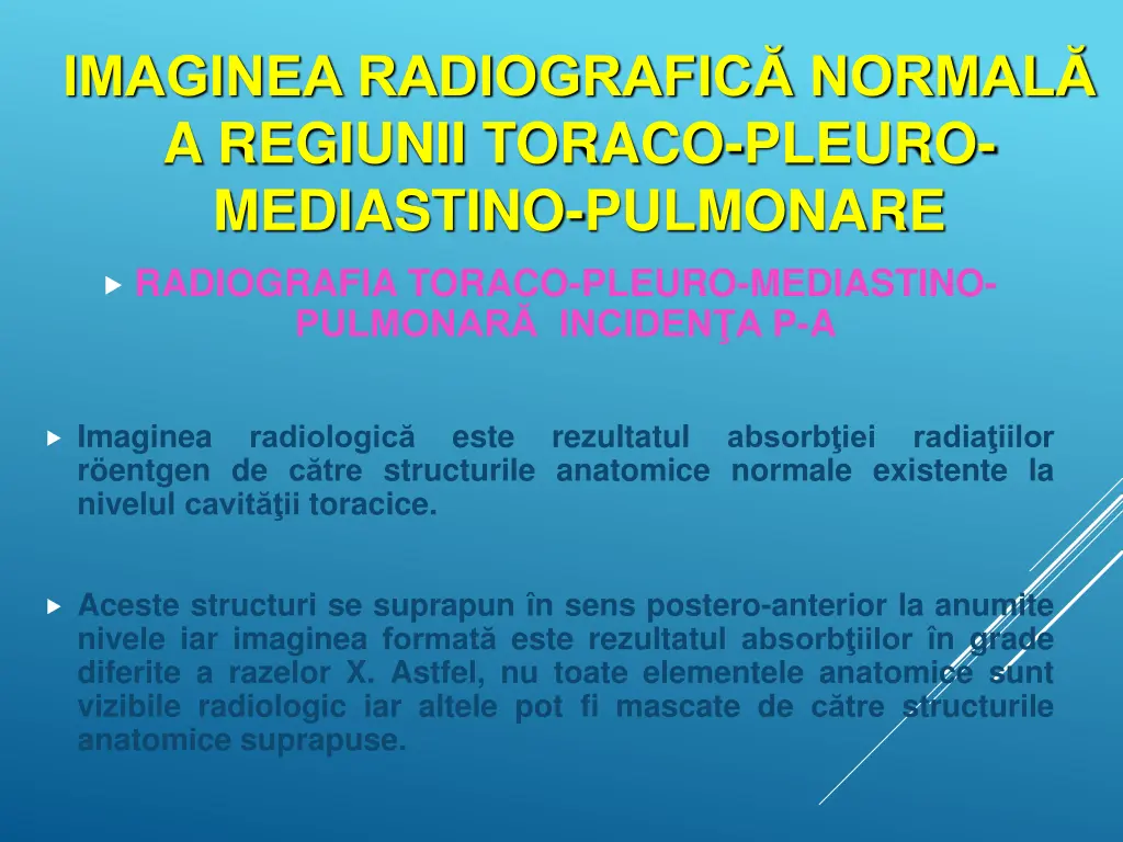 imaginea radiografic normal a regiunii toraco