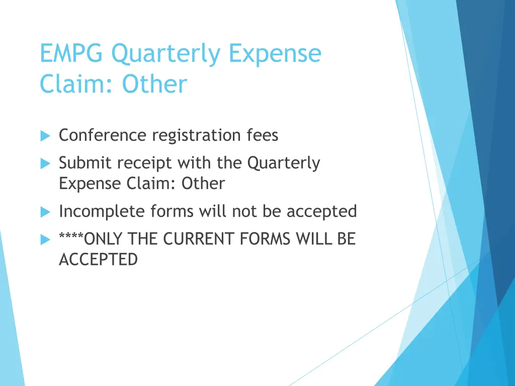empg quarterly expense claim other