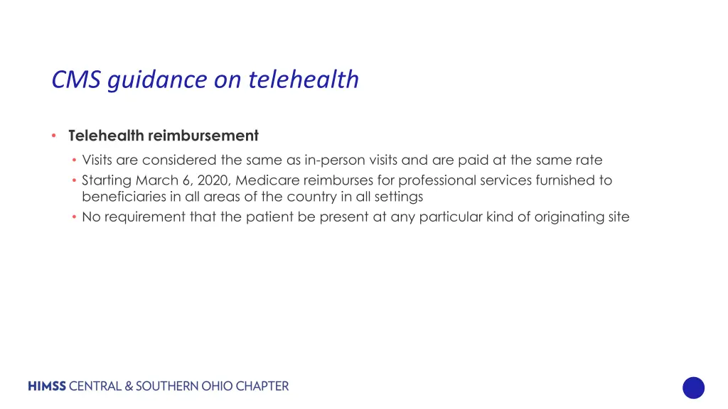 cms guidance on telehealth