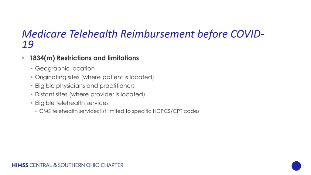 medicare telehealth reimbursement before covid 1