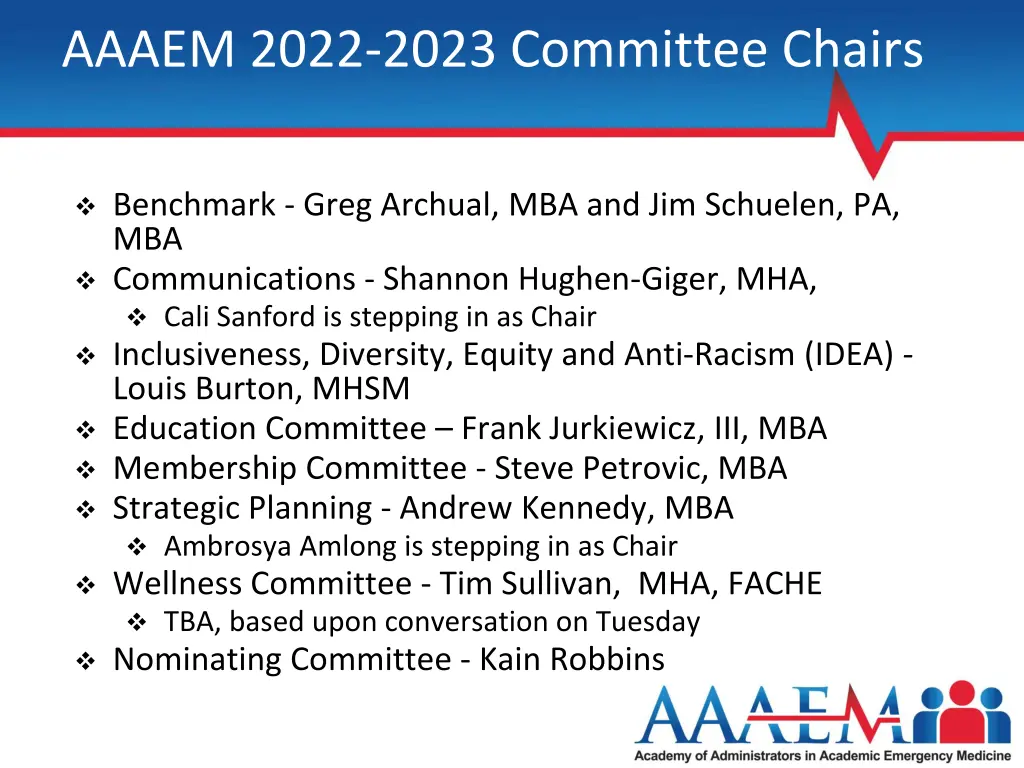 aaaem 2022 2023 committee chairs