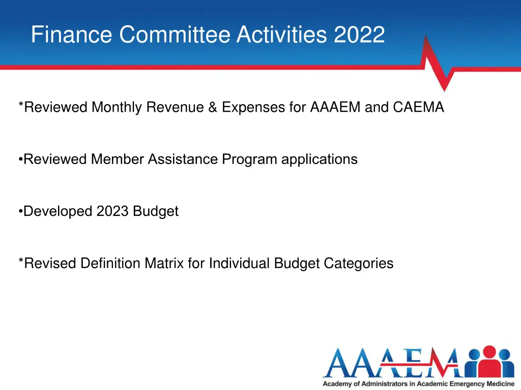 finance committee activities 2022