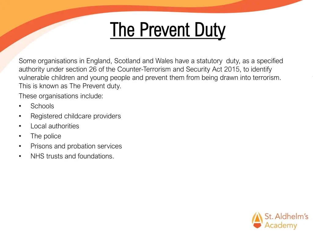 the prevent duty the prevent duty