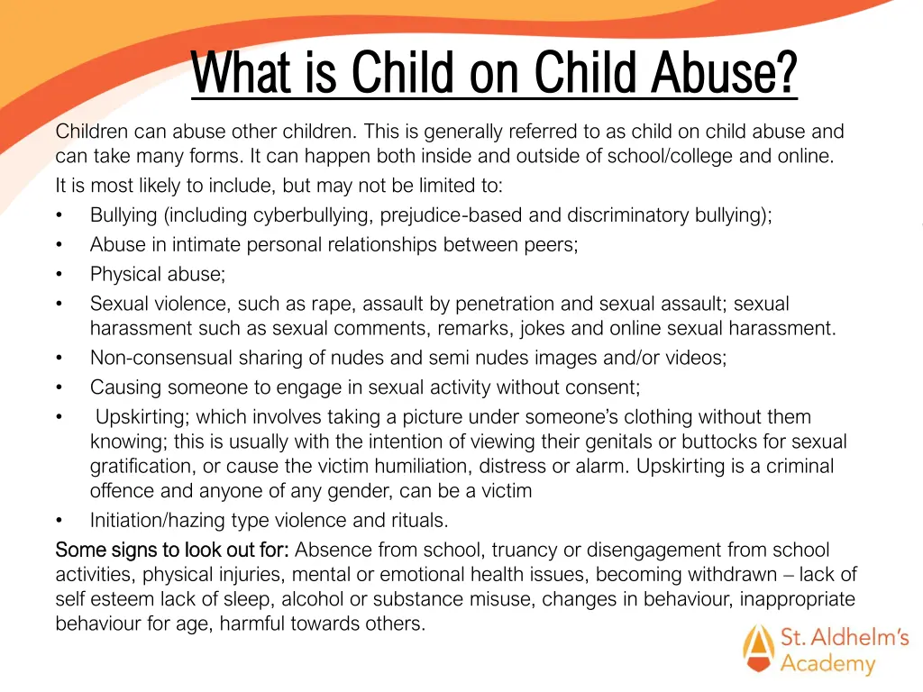 what is child on child abuse what is child