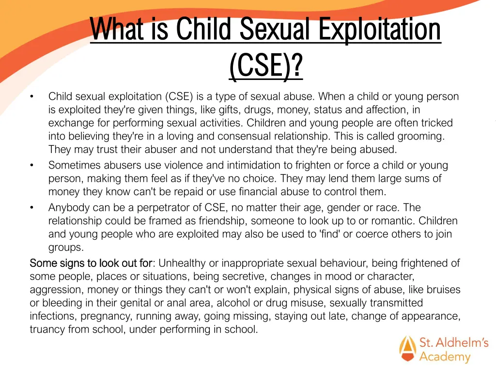 what is child sexual exploitation what is child