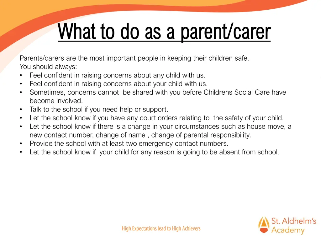 what to do as a parent carer what