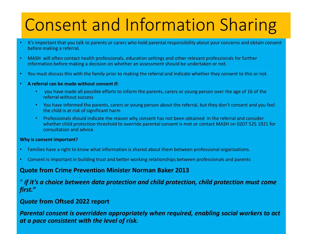 consent and information sharing