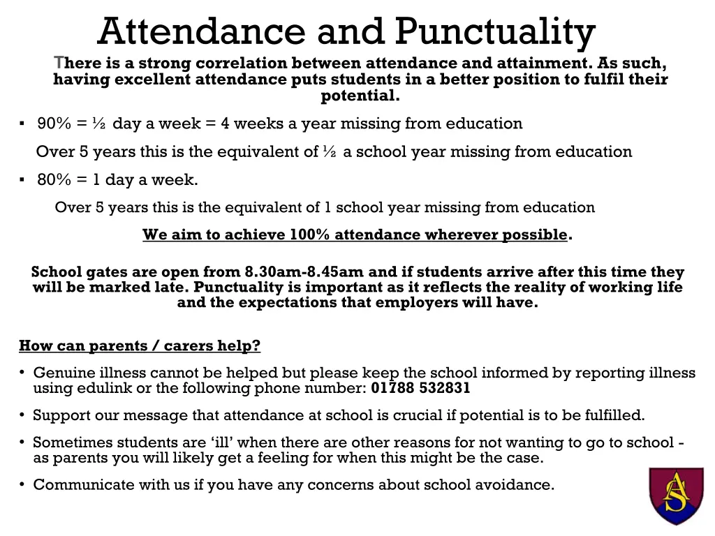 attendance and punctuality