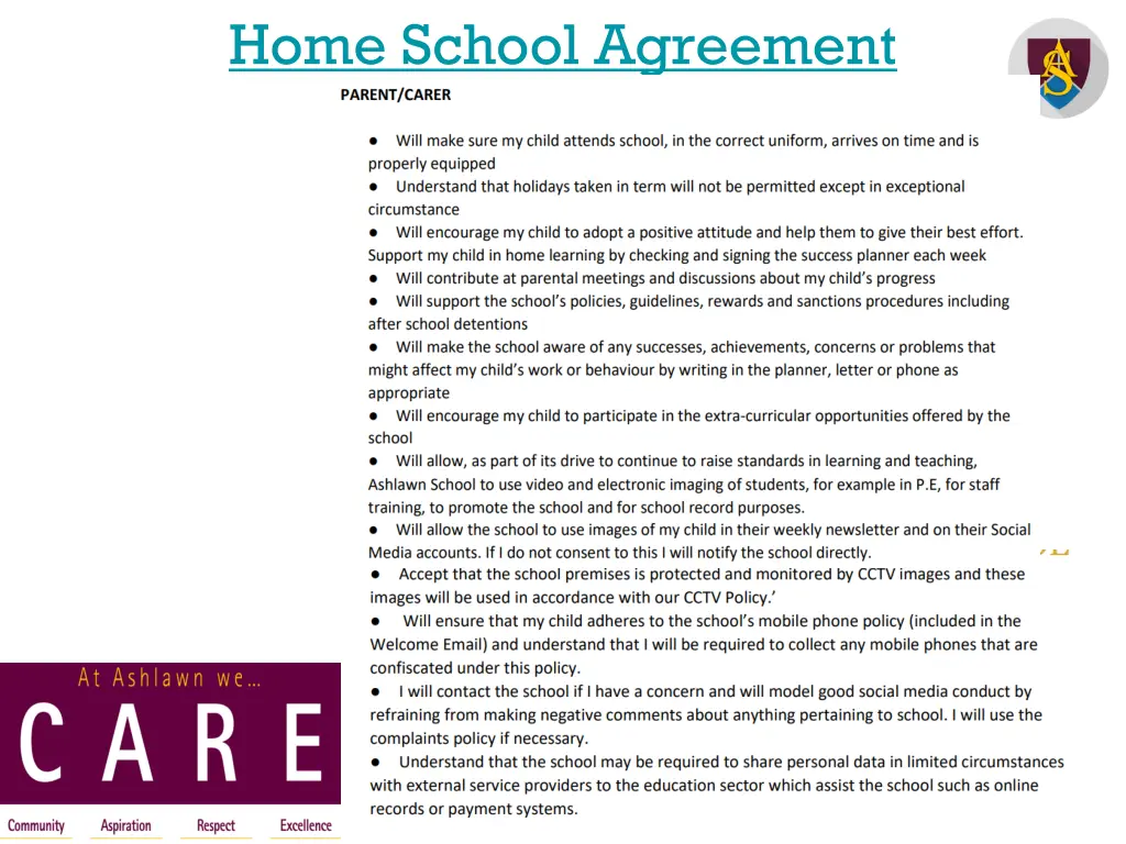 home school agreement
