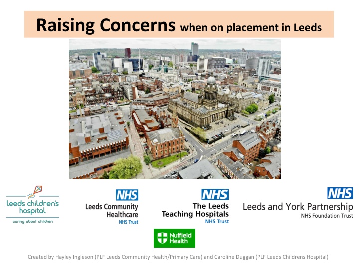 raising concerns when on placement in leeds