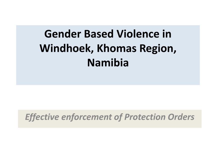 gender based violence in windhoek khomas region