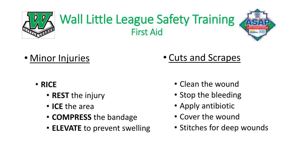 wall little league safety training wall little 14
