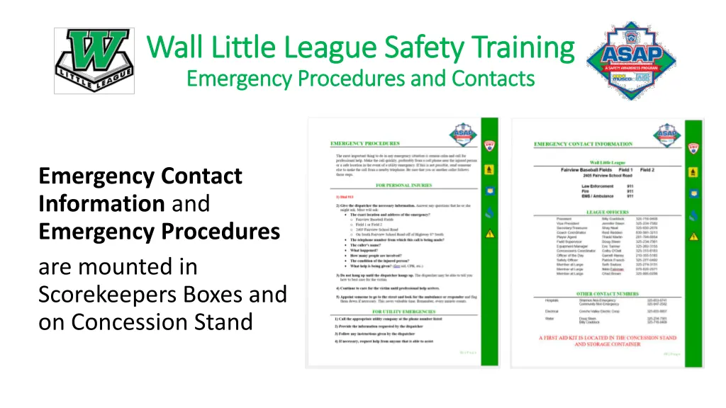 wall little league safety training wall little 18