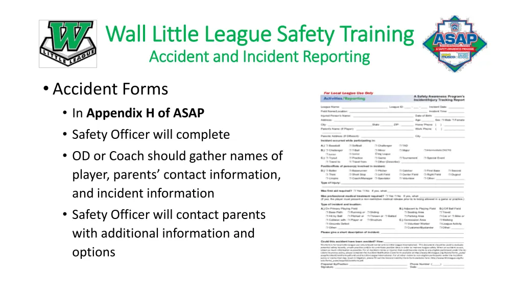 wall little league safety training wall little 20