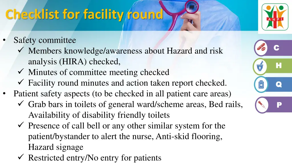 checklist for facility round