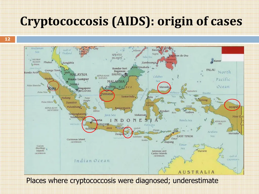 cryptococcosis aids origin of cases