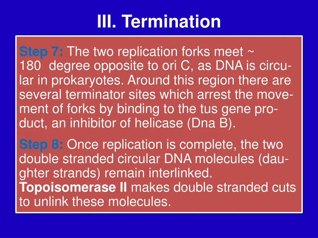 iii termination