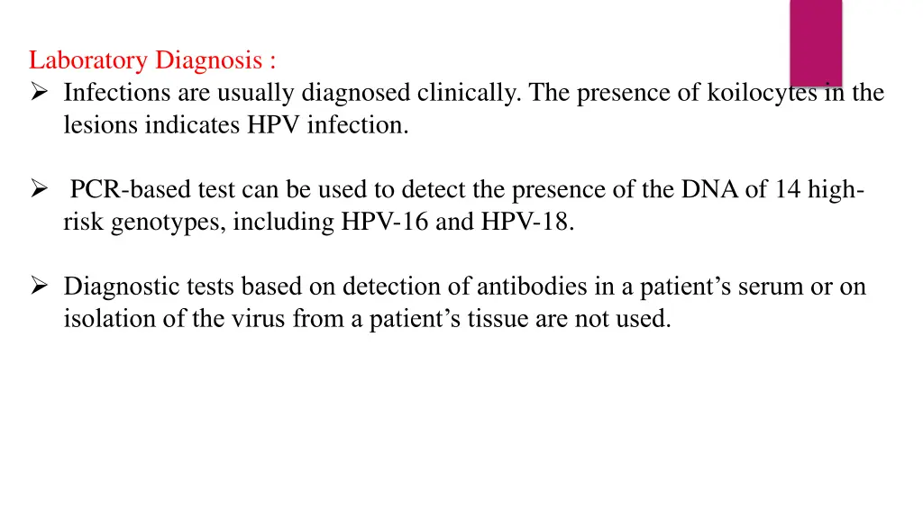 laboratory diagnosis infections are usually