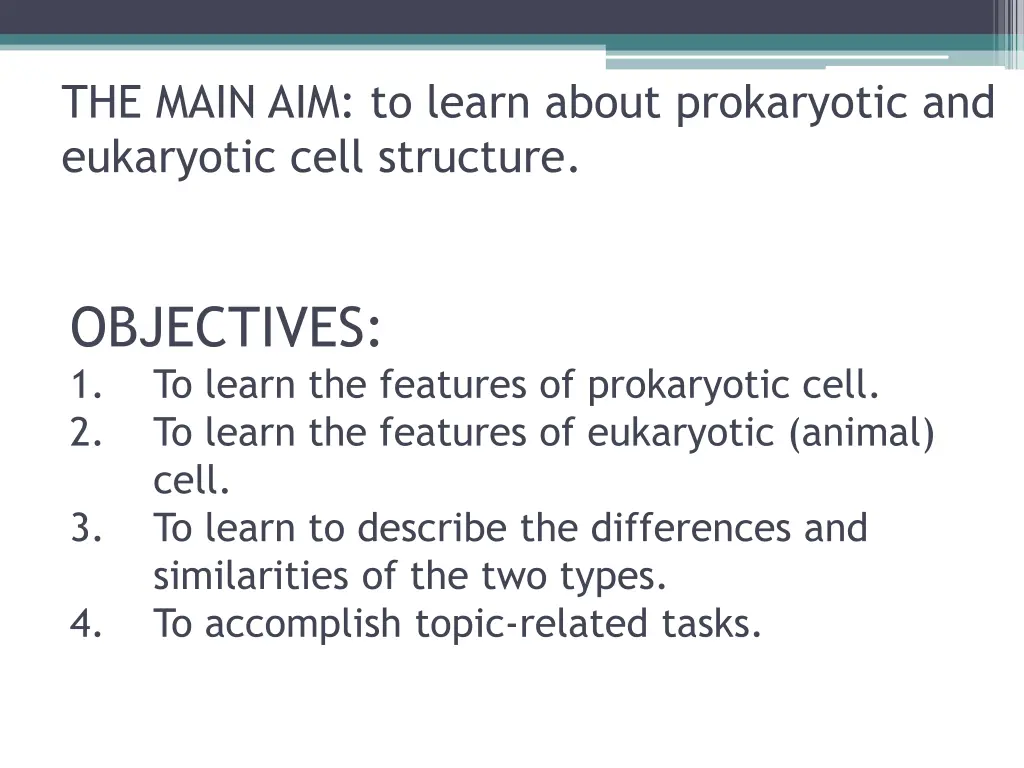 the main aim to learn about prokaryotic