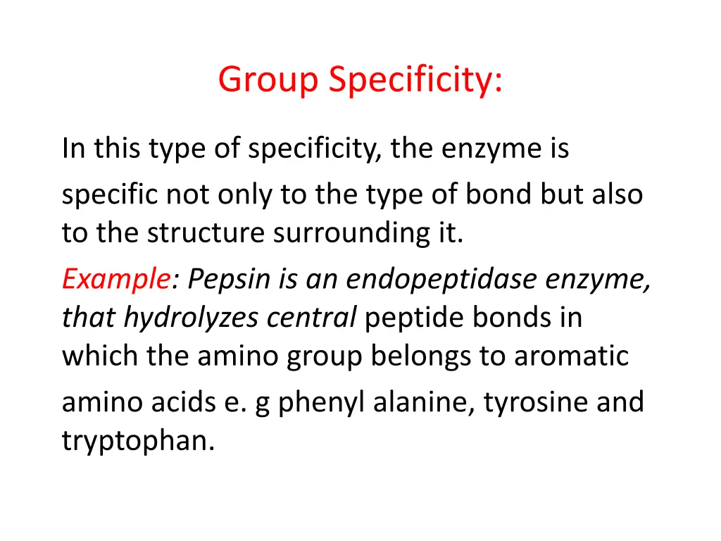 group specificity