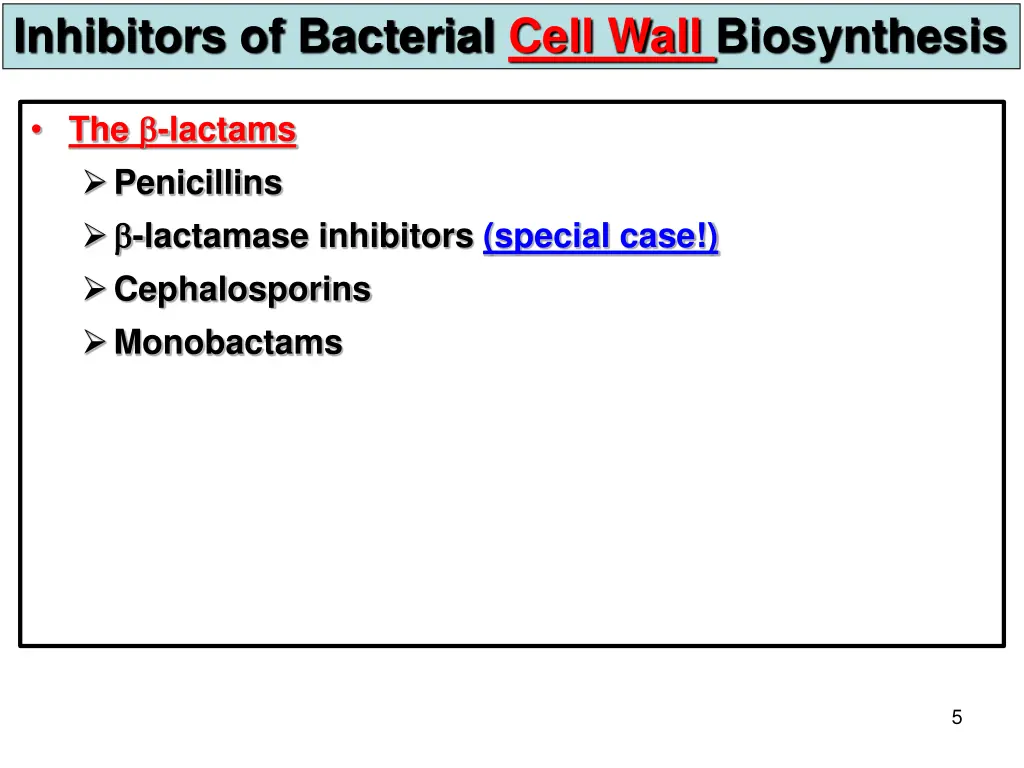 inhibitors of bacterial cell wall biosynthesis
